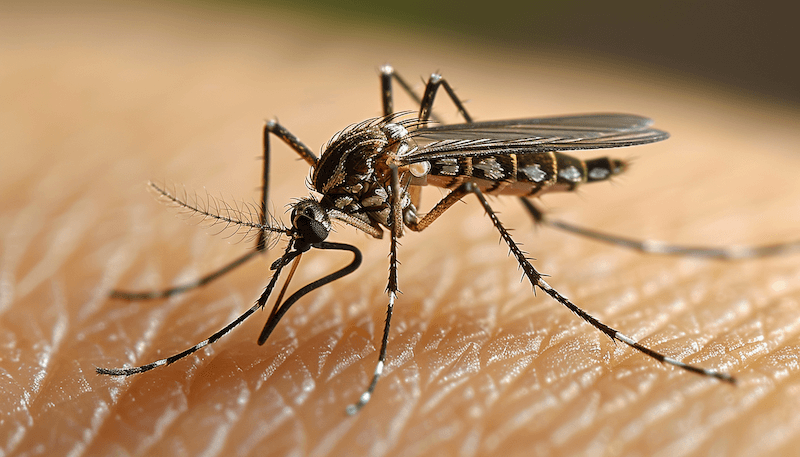 Mosquito on skin